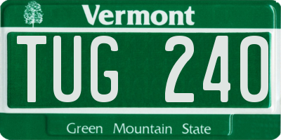 VT license plate TUG240