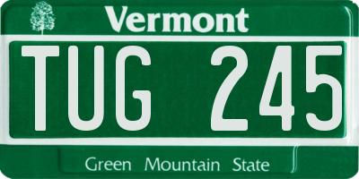 VT license plate TUG245