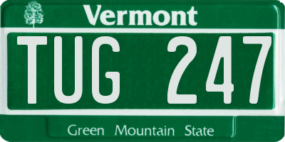 VT license plate TUG247