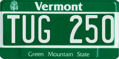 VT license plate TUG250
