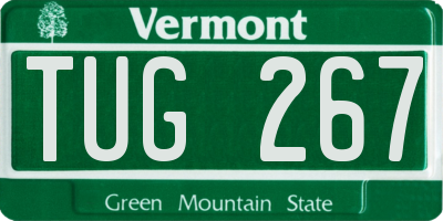 VT license plate TUG267