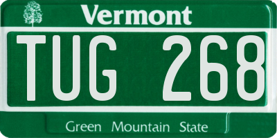 VT license plate TUG268
