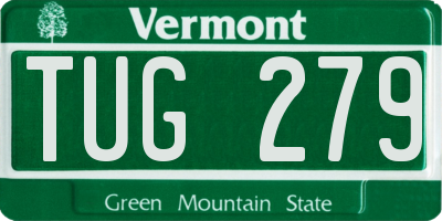 VT license plate TUG279