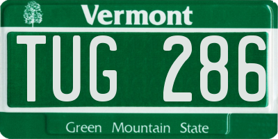 VT license plate TUG286