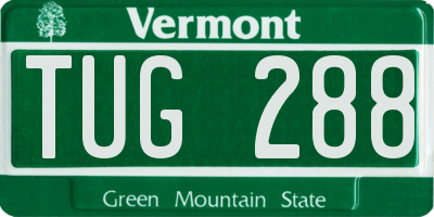 VT license plate TUG288