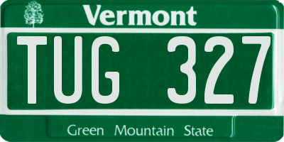 VT license plate TUG327