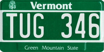 VT license plate TUG346