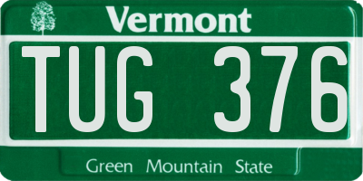 VT license plate TUG376