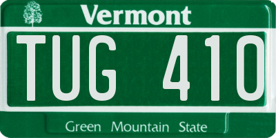 VT license plate TUG410