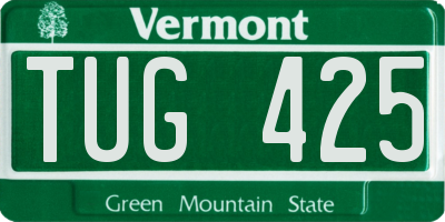 VT license plate TUG425