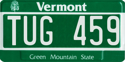 VT license plate TUG459