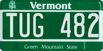 VT license plate TUG482
