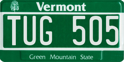 VT license plate TUG505
