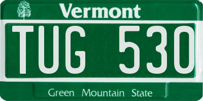 VT license plate TUG530