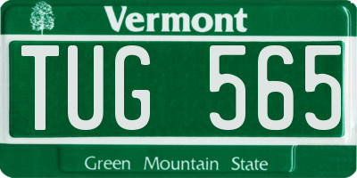 VT license plate TUG565