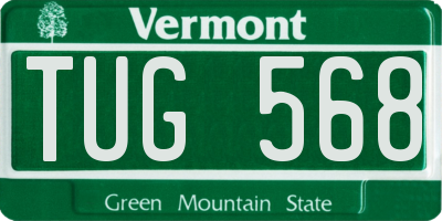 VT license plate TUG568