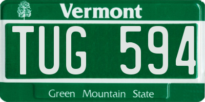VT license plate TUG594