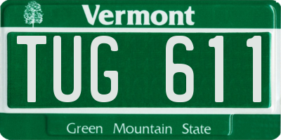 VT license plate TUG611