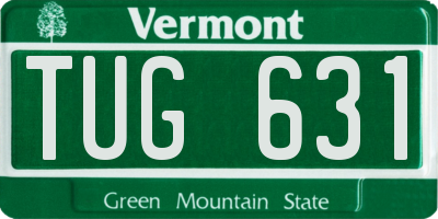 VT license plate TUG631