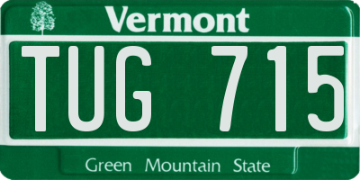 VT license plate TUG715