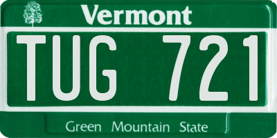 VT license plate TUG721