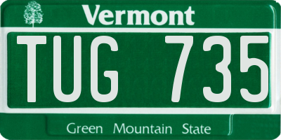 VT license plate TUG735