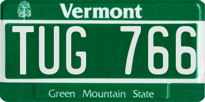 VT license plate TUG766