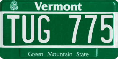 VT license plate TUG775