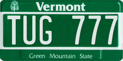 VT license plate TUG777
