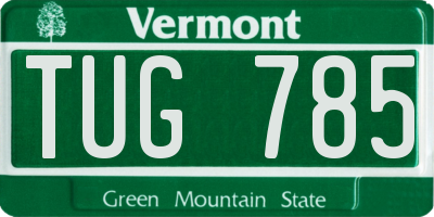 VT license plate TUG785