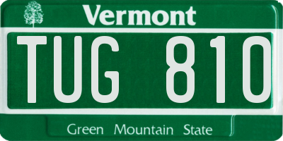 VT license plate TUG810