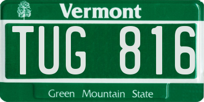 VT license plate TUG816