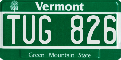 VT license plate TUG826