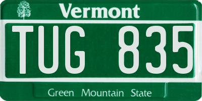 VT license plate TUG835