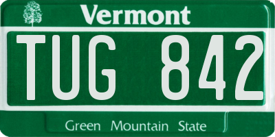 VT license plate TUG842