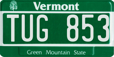 VT license plate TUG853