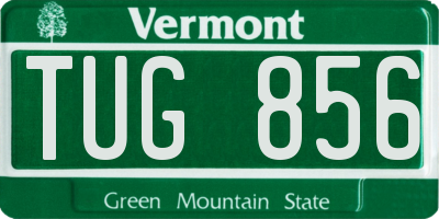 VT license plate TUG856
