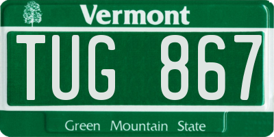 VT license plate TUG867