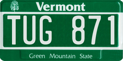 VT license plate TUG871