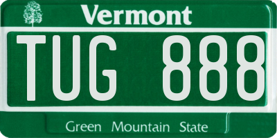 VT license plate TUG888
