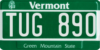 VT license plate TUG890