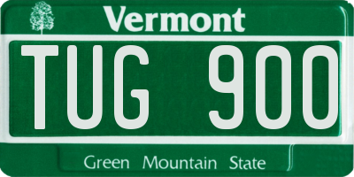 VT license plate TUG900