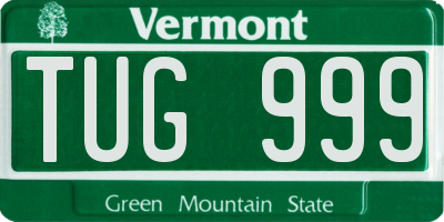 VT license plate TUG999