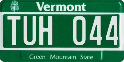 VT license plate TUH044