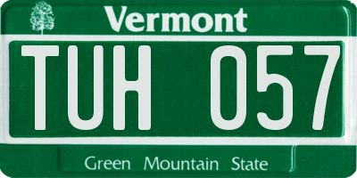 VT license plate TUH057