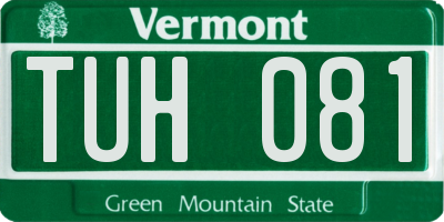 VT license plate TUH081