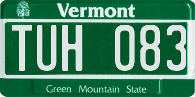 VT license plate TUH083