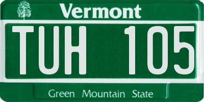 VT license plate TUH105
