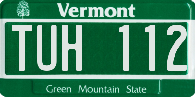 VT license plate TUH112