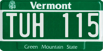 VT license plate TUH115